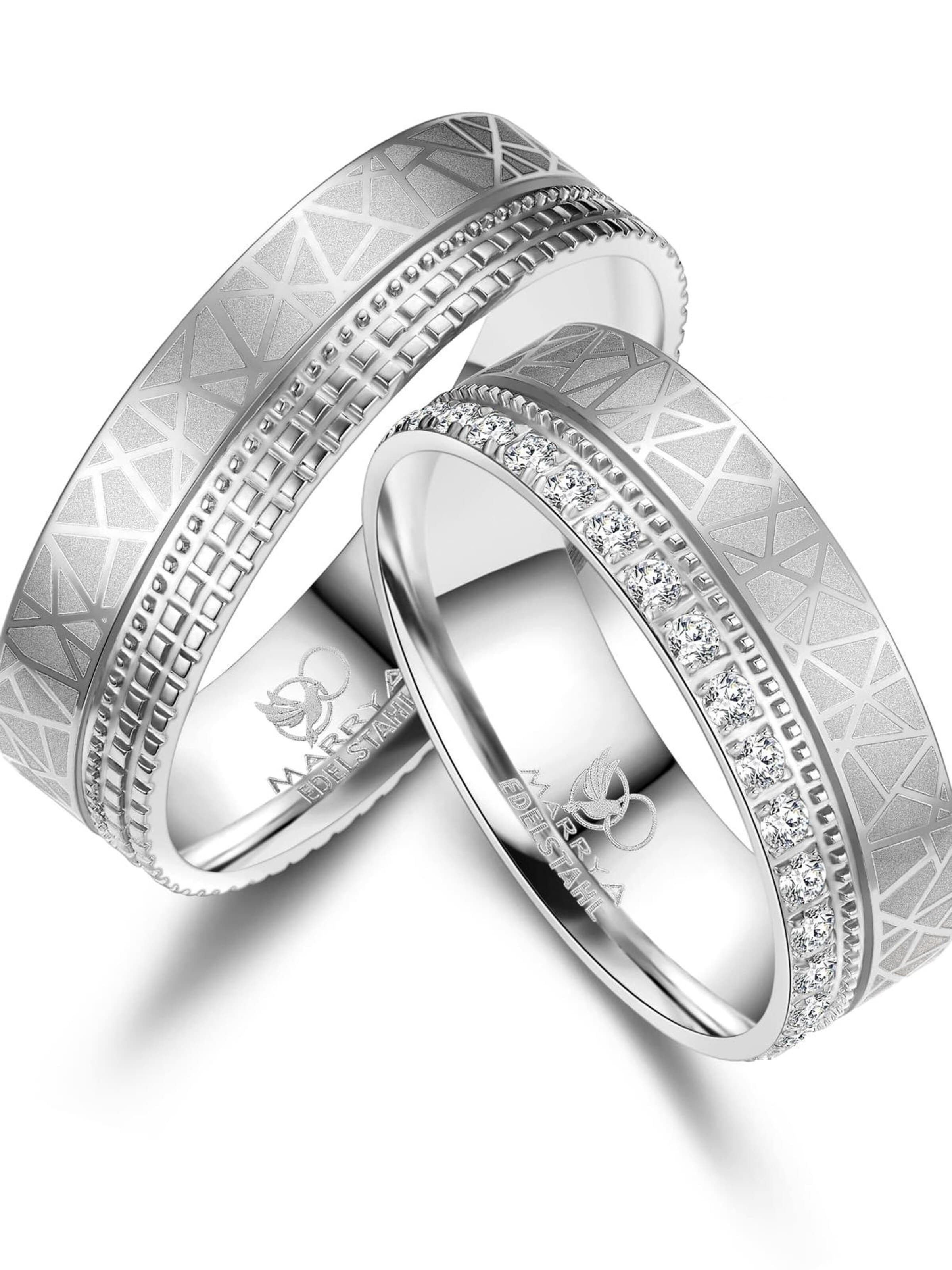 MARRYA Ring 'MARRYA ES-38 Ehering aus Edelstahl - Silberfarben' i silver: framsida