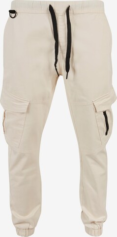 SOUTHPOLE Tapered Cargo Pants in Beige: front