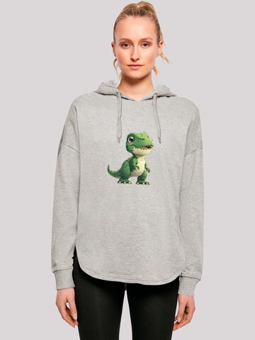 Sweat-shirt 'Süßer grüner Dino' F4NT4STIC en gris : devant