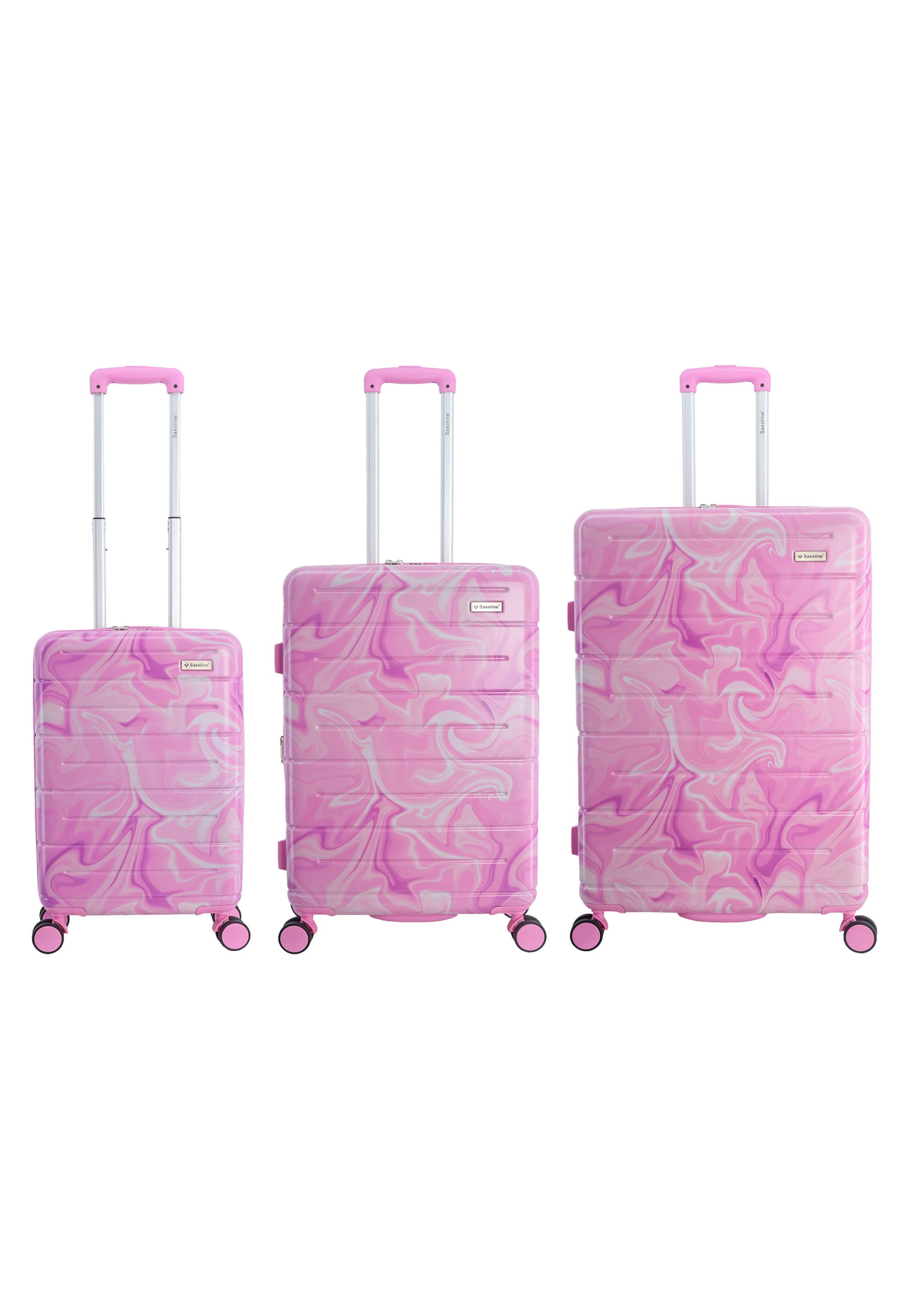 Saxoline Suitcase Set 'Splash' in Pink: front