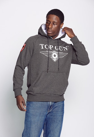 TOP GUN Kapuzenpullover 'TG20201043' in Grau: Vorderseite