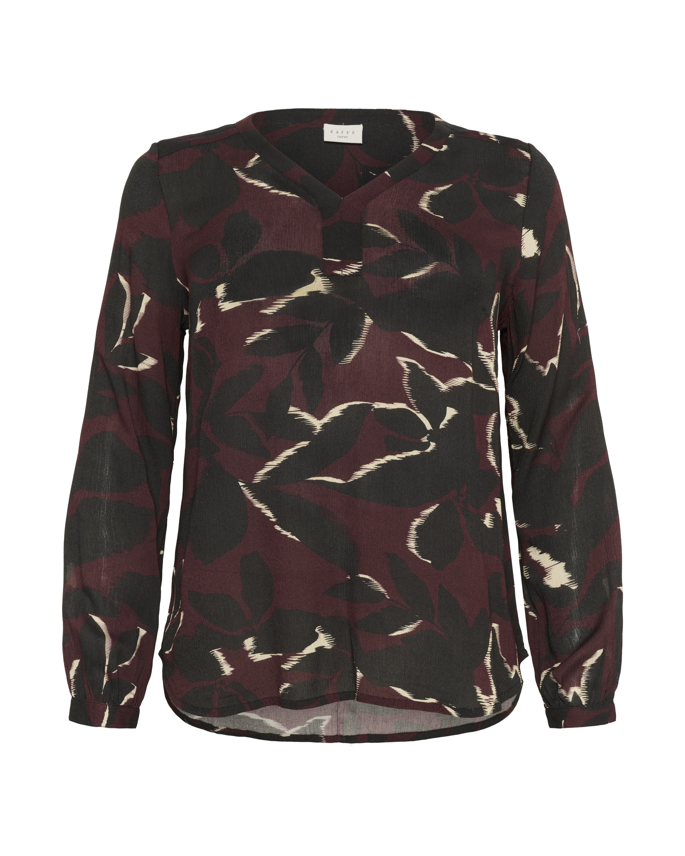 KAFFE CURVE Blusa 'KCAmi' em amora / preto / branco, Vista do artigo