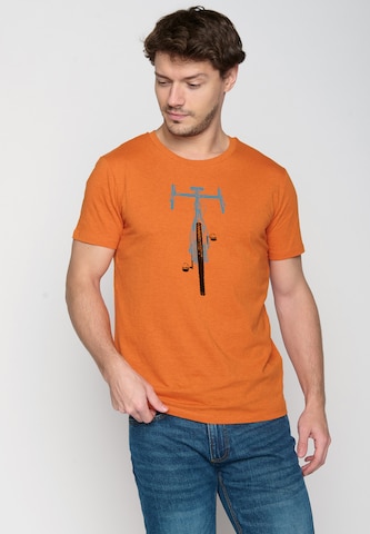 GREENBOMB Shirt 'Bike Front Stamp' in Oranje: voorkant