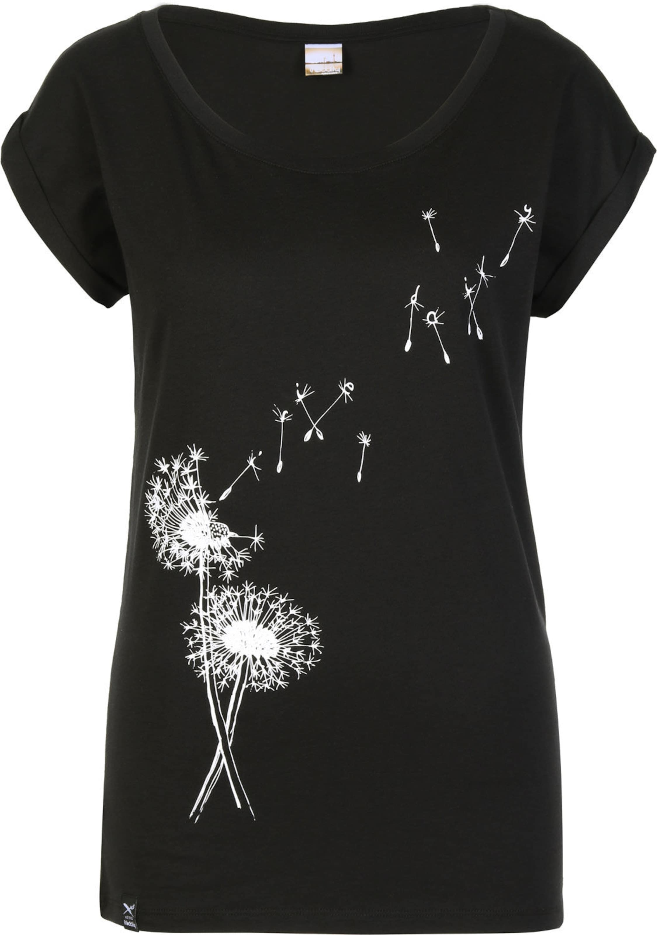 Iriedaily Μπλουζάκι 'Pusteblume' σε μαύρο: μπροστά