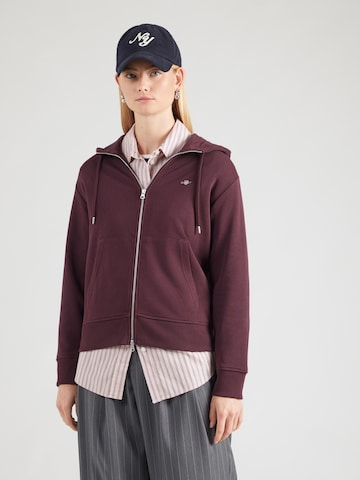 Veste de survêtement GANT en rouge : devant