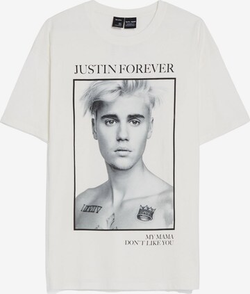 T-shirt Bershka en blanc : devant