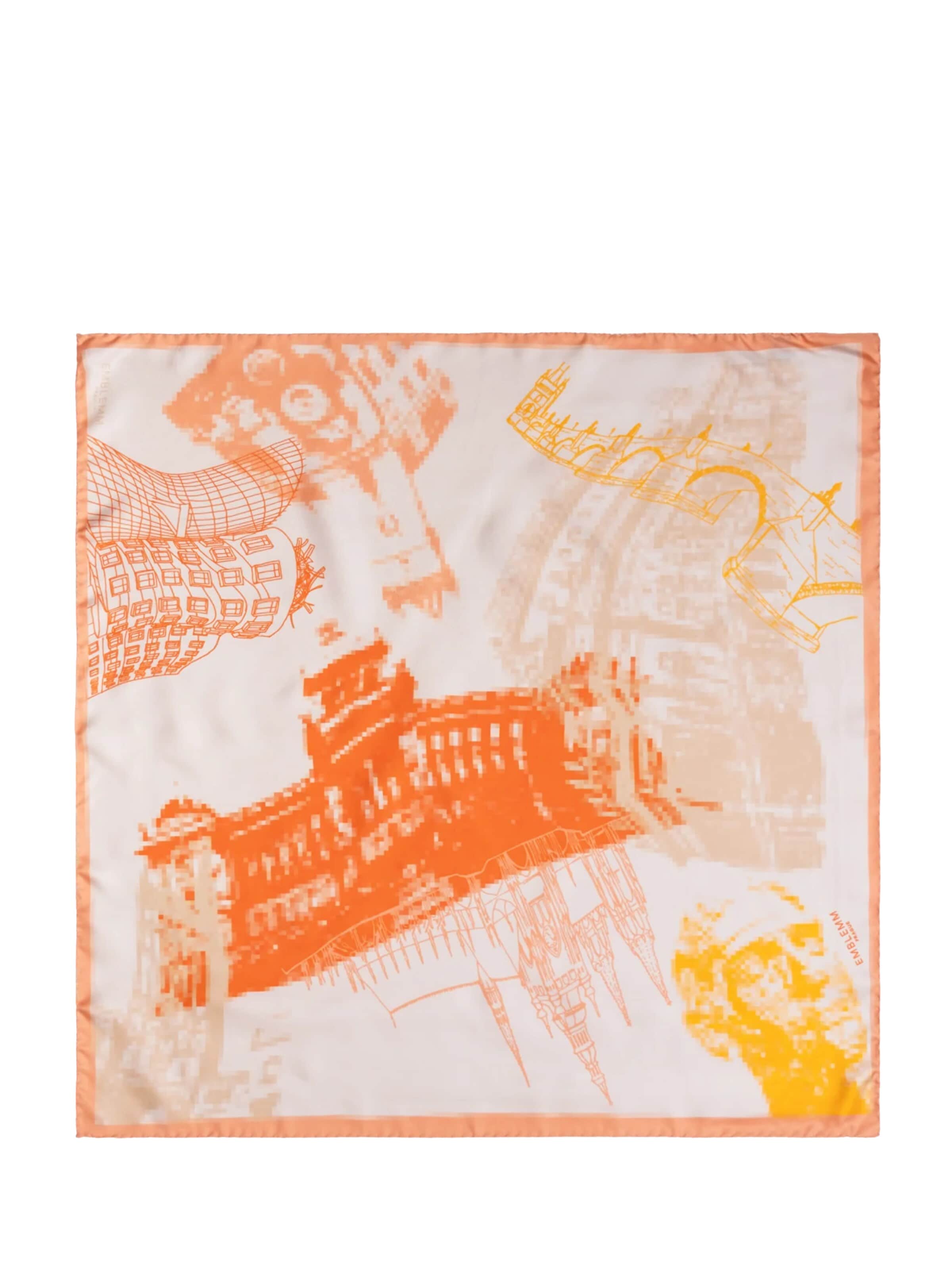 EMBLEMM Scarf 'Distorted Prague' in Beige: front