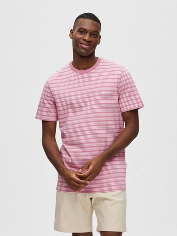 SELECTED HOMME T-shirt 'ANDY' i rosa: framsida