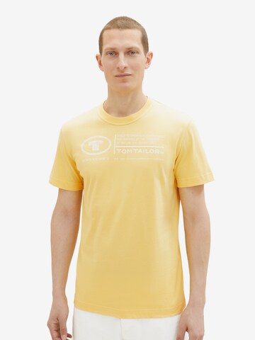 T-Shirt TOM TAILOR en jaune : devant