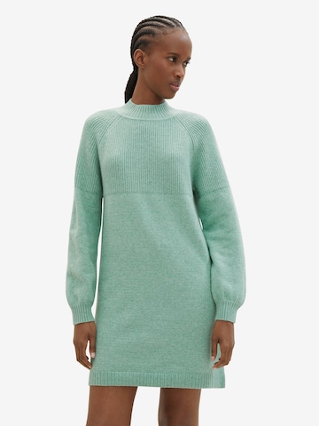 TOM TAILOR DENIM Knitted dress in Green: front