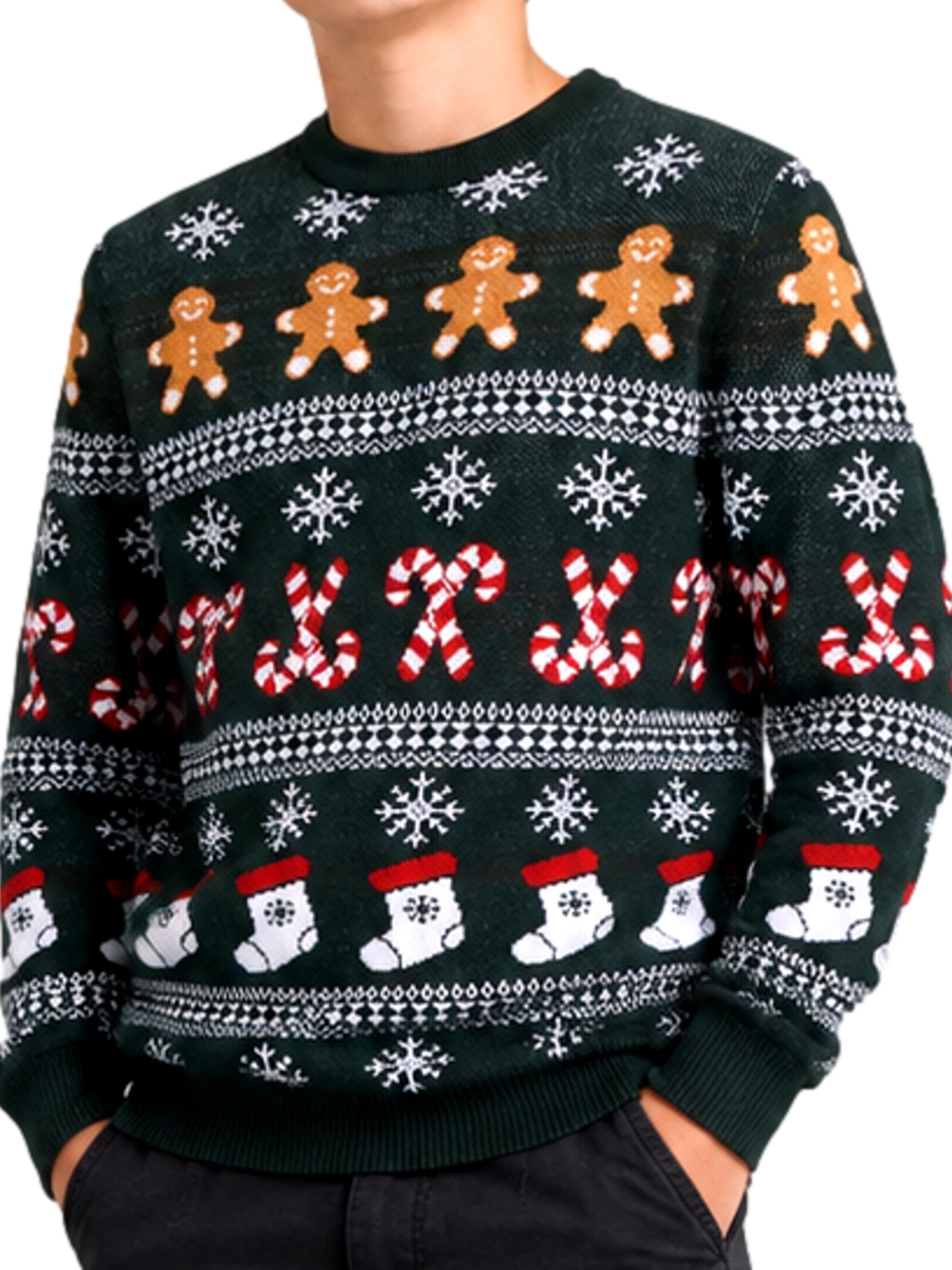 Jack & Jones Junior Sweater 'JJXmas Santa' in Green