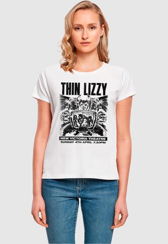 Merchcode Shirt 'Thin Lizzy - New Victoria Theatre' in White: front