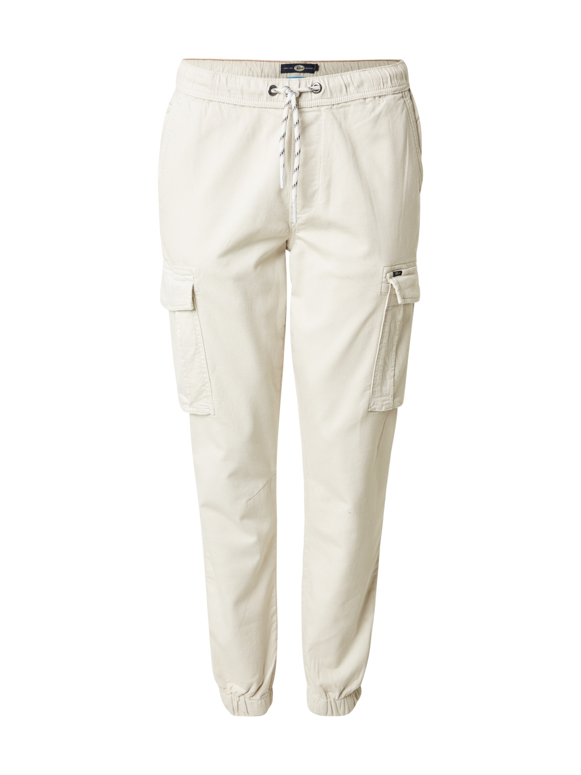 Petrol Industries Tapered Cargobroek in Beige: voorkant