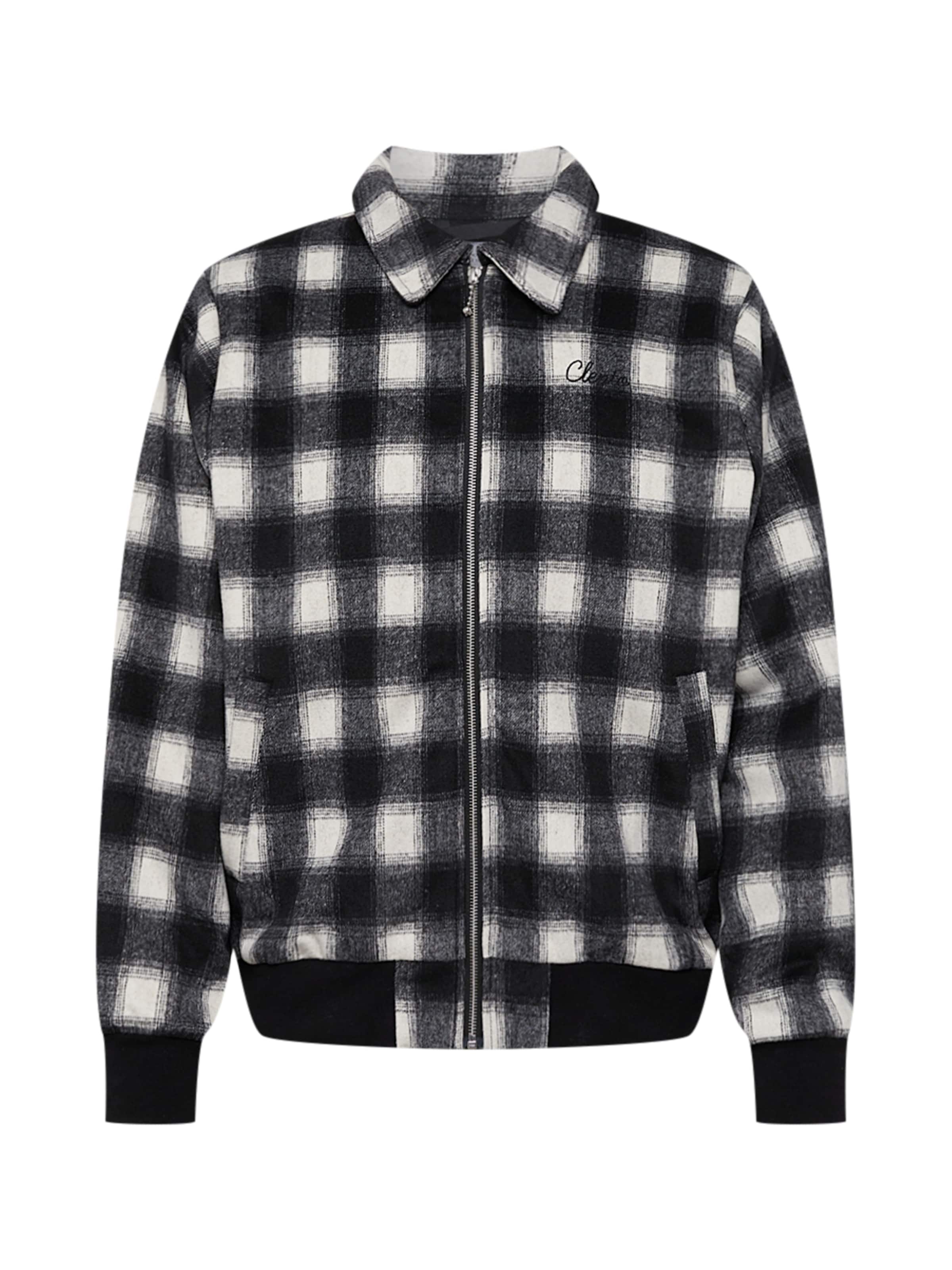 Cleptomanicx - Chaqueta de entretiempo 'Checker' en blanco: frente