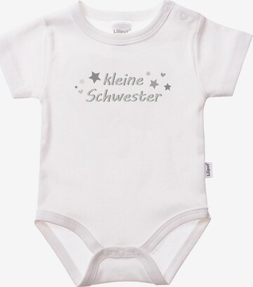 LILIPUT Romper/Bodysuit 'Kleine Schwester' in White: front