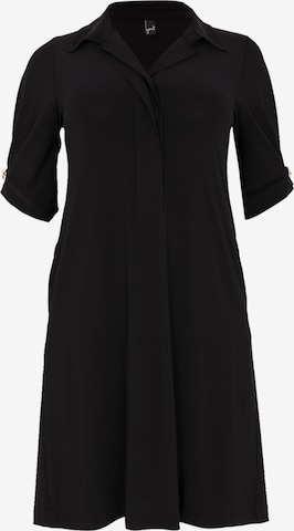 Yoek Shirt Dress in Black: front