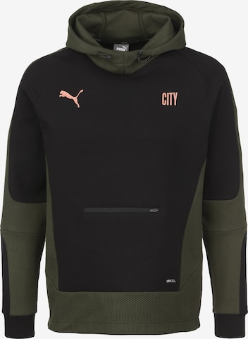 PUMA Sportsweatshirt 'Manchester City' in Zwart: voorkant