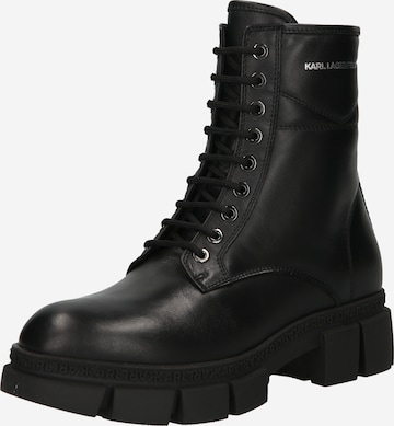 Karl Lagerfeld - Botines con cordones 'ARIA' en negro: frente