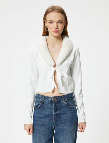 Koton Gebreid vest in Wit: voorkant