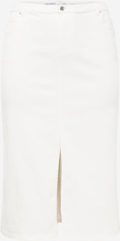 Vero Moda Curve Rok 'LUCKY' in Wit: voorkant