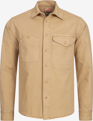 INDICODE JEANS Regular fit Overhemd 'Giuseppe' in Beige: voorkant