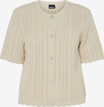 Cardigan 'PCNUKA' PIECES en beige : devant