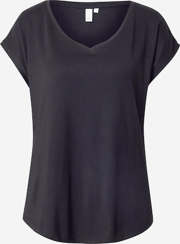 T-shirt QS en noir : devant