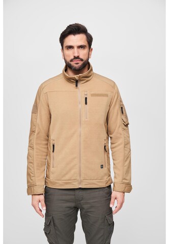 Veste en polaire Brandit en marron : devant
