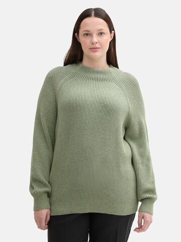 Tom Tailor Women + Trui in Groen: voorkant