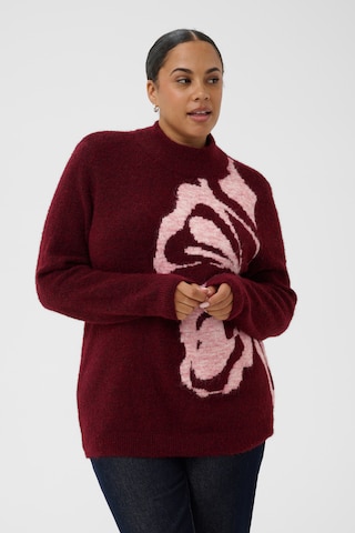 Pull-over KAFFE CURVE en rouge : devant