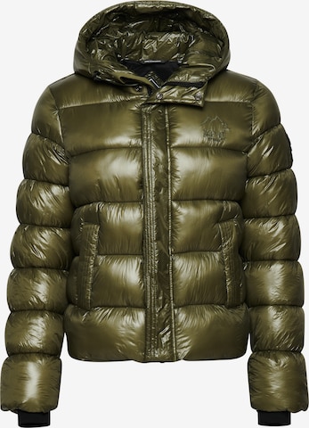 Superdry Zimní bunda – zelená: přední strana