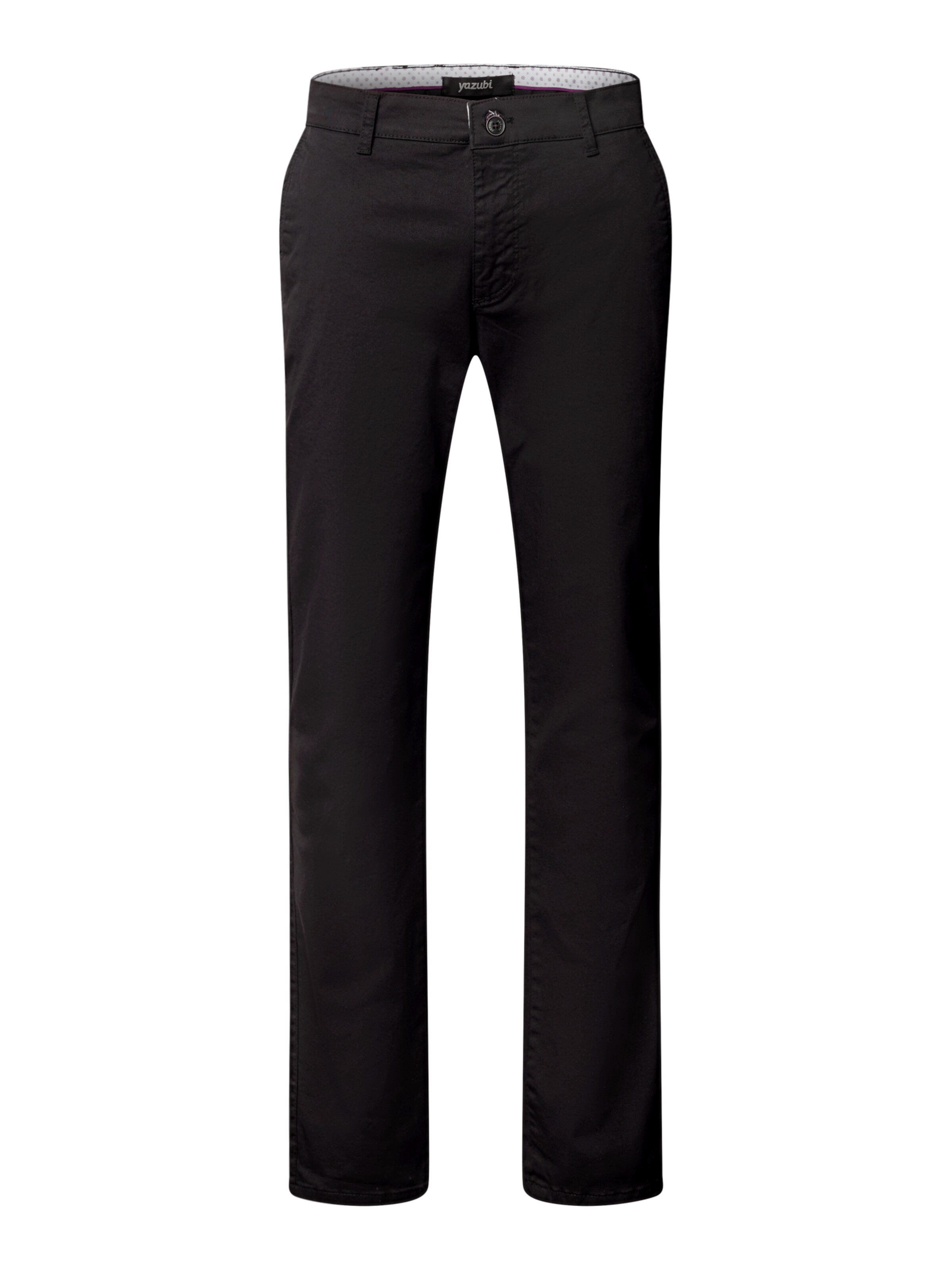 yazubi Slim fit Chino Pants 'Dustin' in Black: front