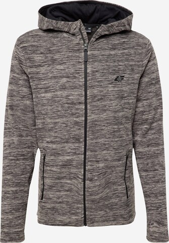 4F Athletic Fleece Jacket in Grey: front