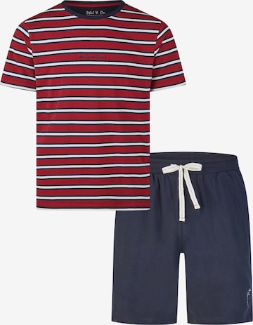 Phil & Co. Berlin Pajama short 'Phil & Co Heren Shortama Korte Pyjama Set' in Red: front