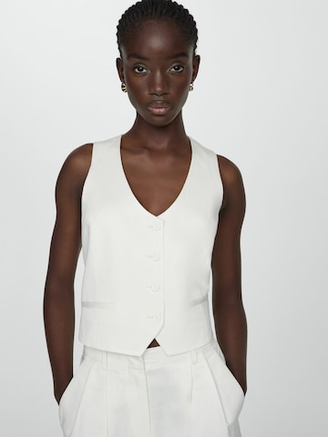 Gilet de costume 'Max' MANGO en blanc : devant