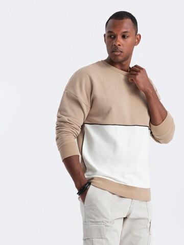 Sweat-shirt Ombre en beige : devant