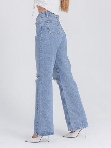 FRESHLIONS Wide Leg Jeans ' Cecile ' in Blau