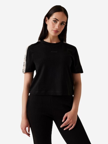 Top 'BRITNEY CROP TEE V3RI08 I3Z14' di GUESS in nero: frontale