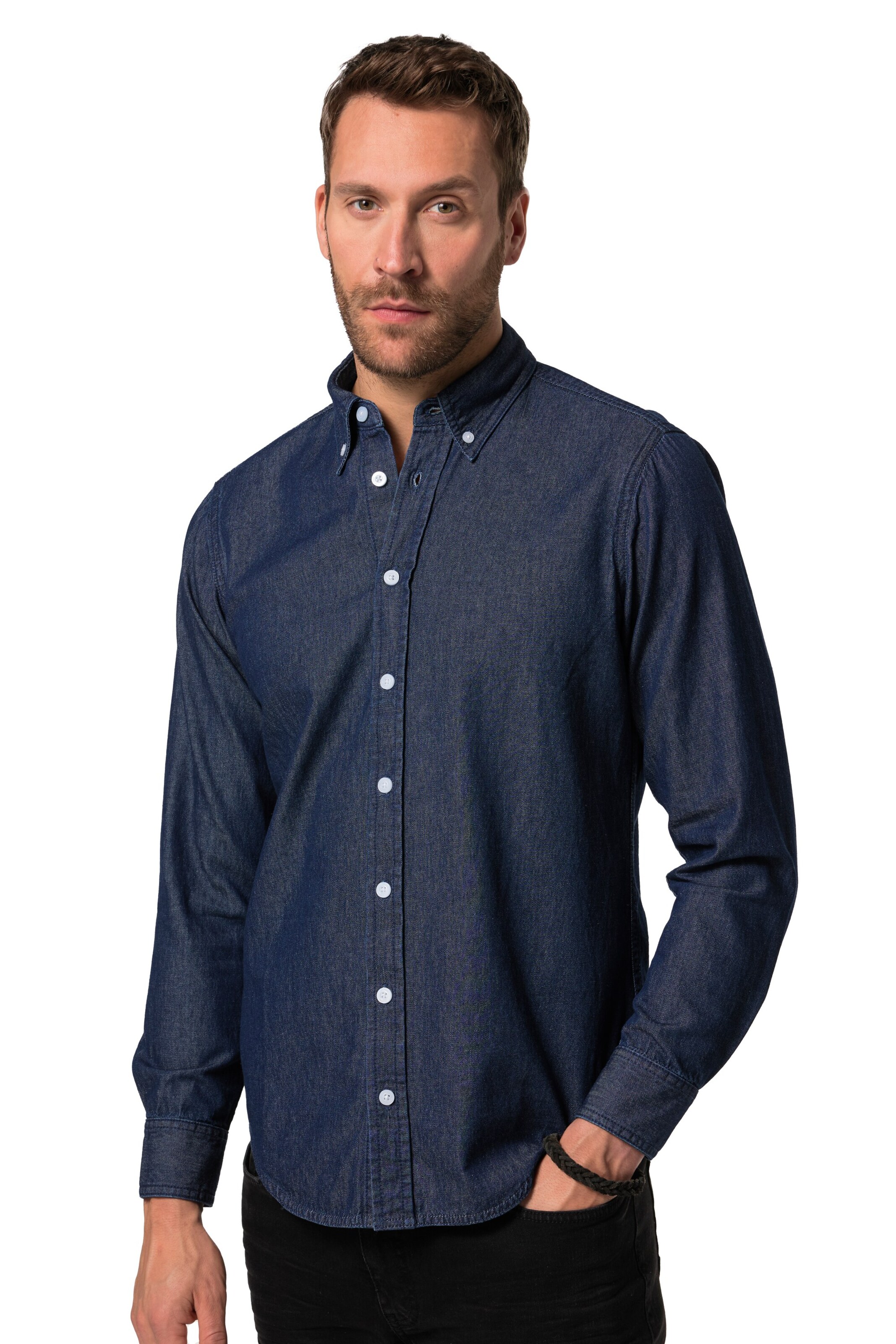 JP1880 Regular fit Button Up Shirt in Blue: front