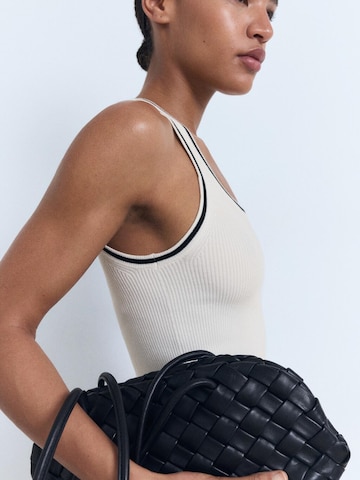 MANGO Knitted top 'SHADOWIN' in Beige