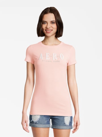 T-shirt 'STARS' AÉROPOSTALE en rose : devant