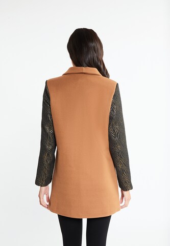 faina - Sobretudo meia-estação em castanho