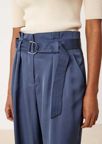 Wide Leg Pantalon à pince s.Oliver BLACK LABEL en bleu
