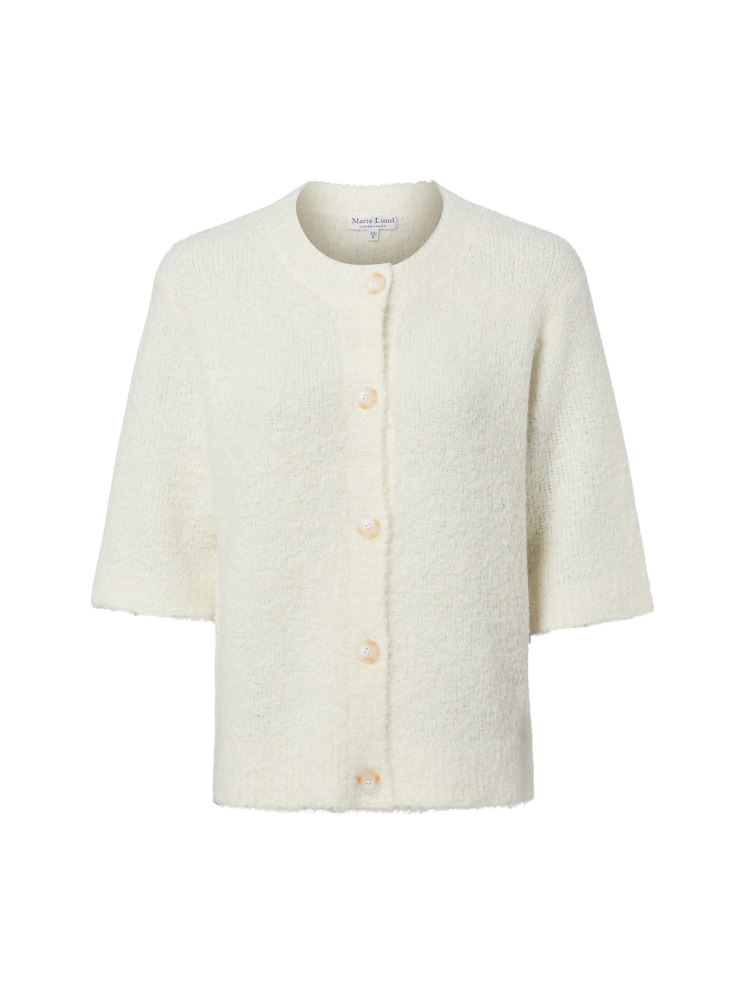 Marie Lund Gebreid vest in de kleur Ecru, Productweergave