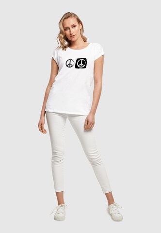 T-shirt 'Peace - Double Peace' Merchcode en blanc
