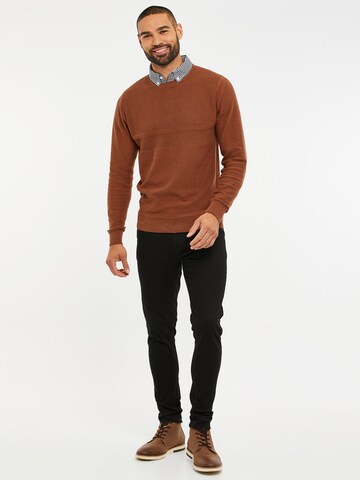 Pull-over 'Andy' Threadbare en marron