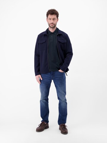 LERROS Poloshirt mit Waffelstruktur aus 100 % Baumwolle in Blau