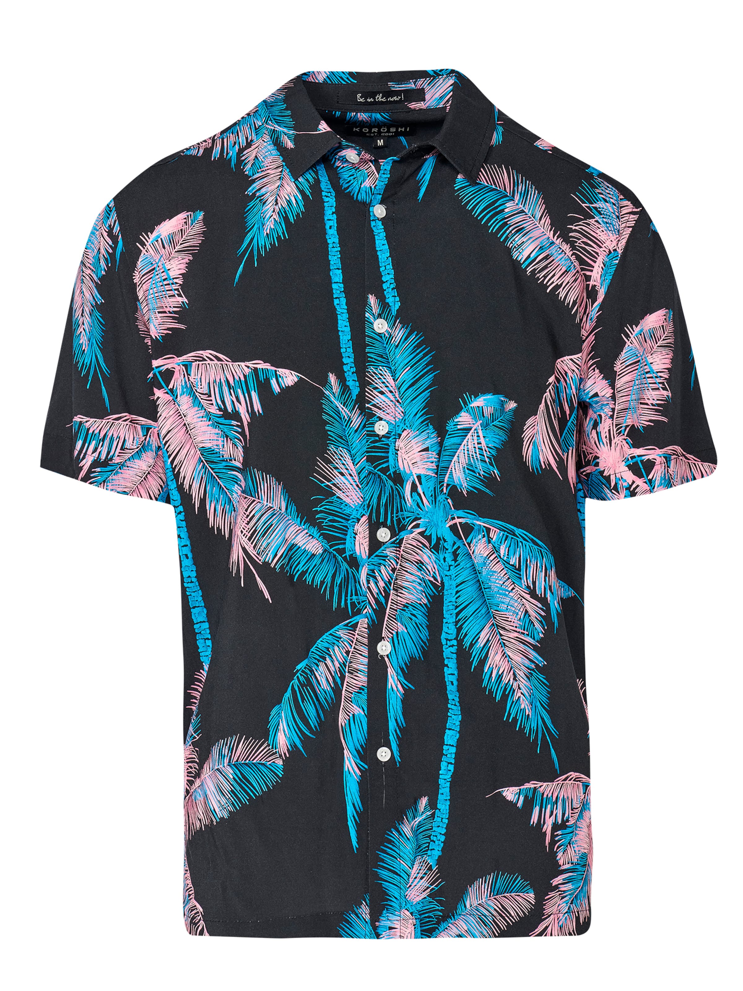 KOROSHI Regular Fit Hemd in Schwarz: Vorderseite