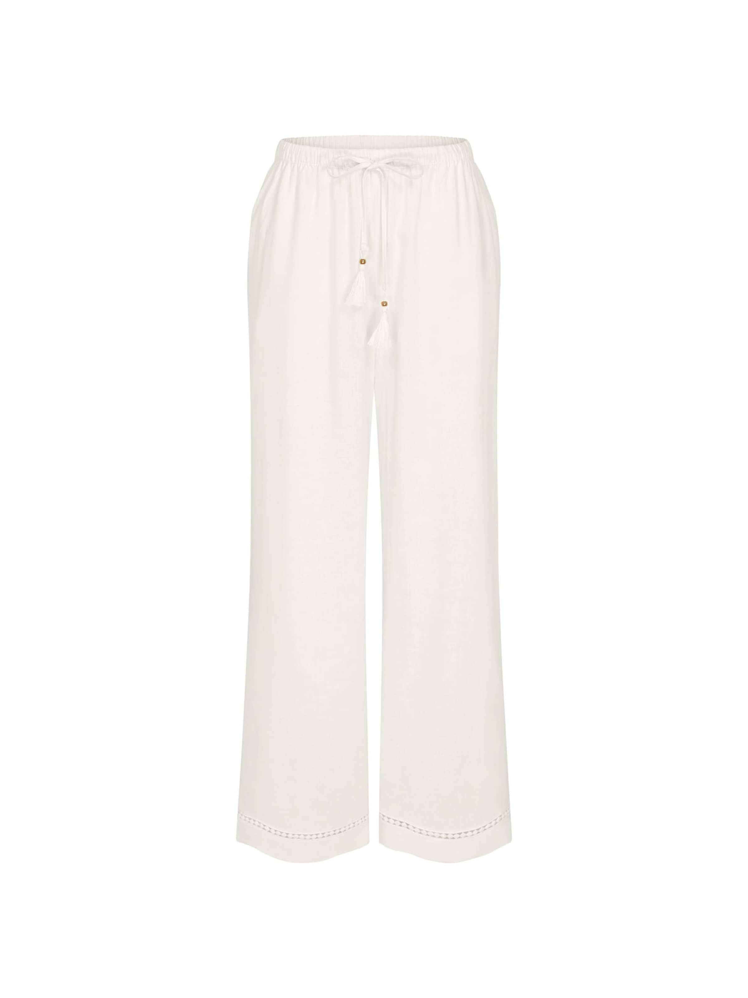 TRIUMPH Loosefit Broek ' Red Label Summer Wear ' in Wit: voorkant