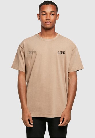 Merchcode Shirt 'Life' in Beige: voorkant